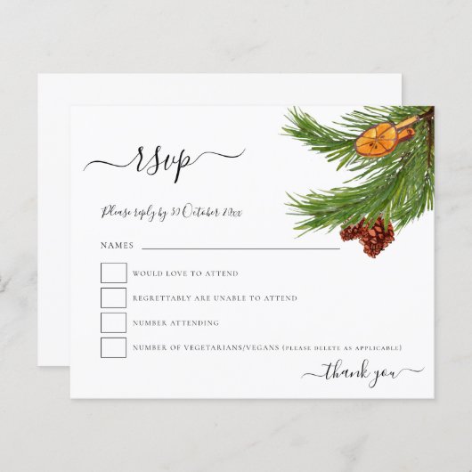Budget Foliage Cones Orange Christmas RSVP (Vorne/Hinten)