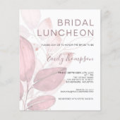 Budget Foliage Dusty Rose Bridal Dusche Einladung (Vorderseite)