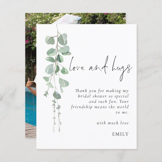 Budget Foliage Foto Liebe Hug Brautparty Dank (Vorne/Hinten)