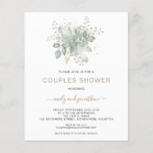 Budget Foliage Gold Sage Couples Dusche Einladung (Vorderseite)