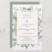 Budget Foliage Gold Sage Hochzeit Größere Einladun (Vorne/Hinten)