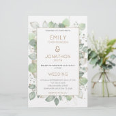 Budget Foliage Gold Sage Hochzeit Größere Einladun (Stehend Vorderseite)