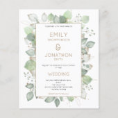 Budget Foliage Gold Sage QR Code Einladung (Vorderseite)