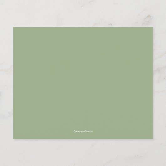 Budget Foliage Green White Script Vielen Dank (Rückseite)