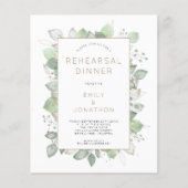 Budget Foliage Hochzeit Probe Dinner Einladung (Vorderseite)