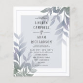 Budget Foliage Lila Lilac Hochzeitseinladung (Vorderseite)