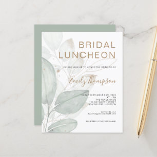 Budget Foliage Luncheon Bridal Dusche Einladung