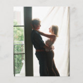 Budget Foliage Navy Blue Foto Hochzeit Einladung (Rückseite)