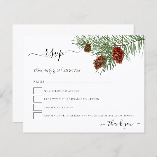Budget Foliage Pine Cones Christmas RSVP (Vorne/Hinten)