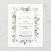 Budget Foliage Virtual Bridal Dusche Einladung (Vorderseite)