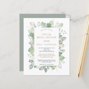 Budget Foliage Virtual Bridal Dusche Einladung