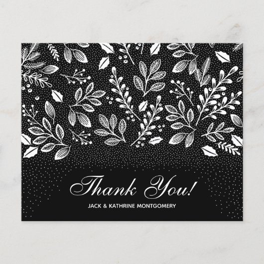 Budget Foliage White Script Black Danke (Vorderseite)