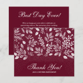 Budget Foliage White Script Burgundy Vielen Dank (Vorne/Hinten)