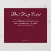 Budget Foliage White Script Burgundy Vielen Dank (Rückseite)
