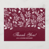 Budget Foliage White Script Burgundy Vielen Dank (Vorderseite)