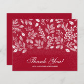 Budget Foliage White Script Cranberry Vielen Dank (Vorne/Hinten)