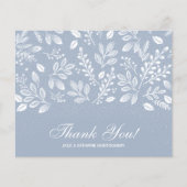 Budget Foliage White Script Dusty Blue Vielen Dank (Vorderseite)
