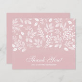 Budget Foliage White Script Dusty Rose Danke (Vorne/Hinten)