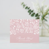 Budget Foliage White Script Dusty Rose Danke (Stehend Vorderseite)