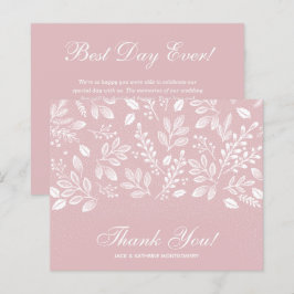 Budget Foliage White Script Dusty Rose Danke