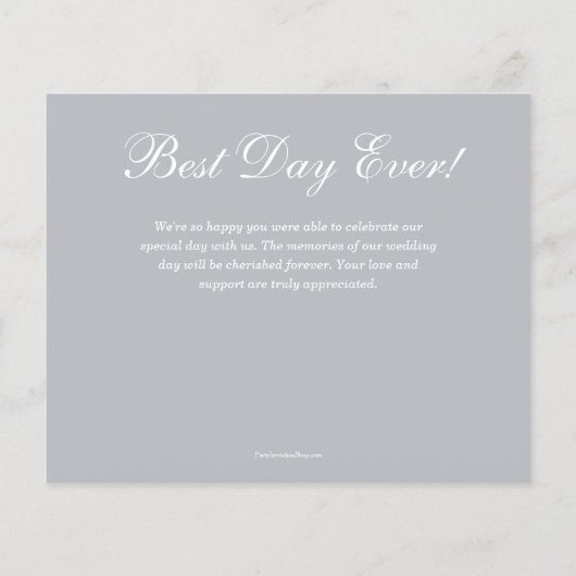 Budget Foliage White Script Gray Vielen Dank (Rückseite)