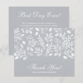 Budget Foliage White Script Gray Vielen Dank