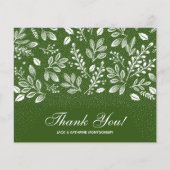 Budget Foliage White Script Green Vielen Dank (Vorderseite)