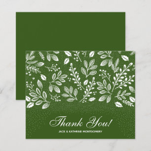 Budget Foliage White Script Green Vielen Dank