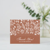 Budget Foliage White Script Terracotta Vielen Dank (Stehend Vorderseite)