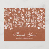 Budget Foliage White Script Terracotta Vielen Dank (Vorderseite)