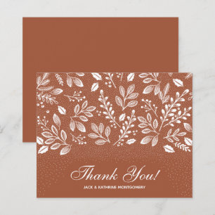 Budget Foliage White Script Terracotta Vielen Dank