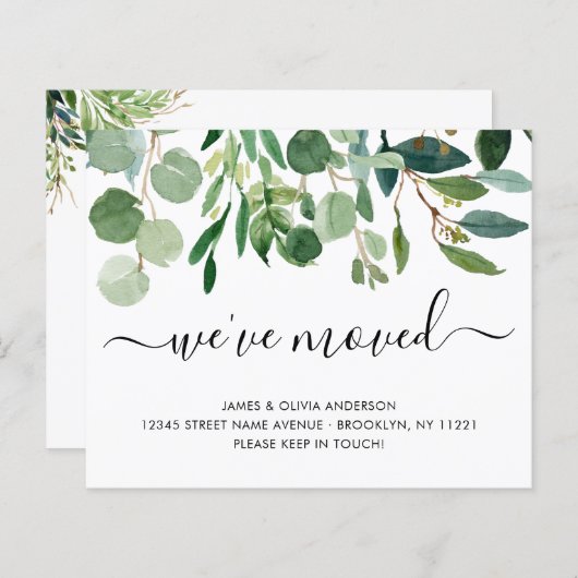 Budget Folien Wir haben neue Zuhause Moving Card ü (Vorne/Hinten)