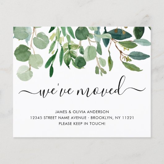 Budget Folien Wir haben neue Zuhause Moving Card ü (Vorderseite)