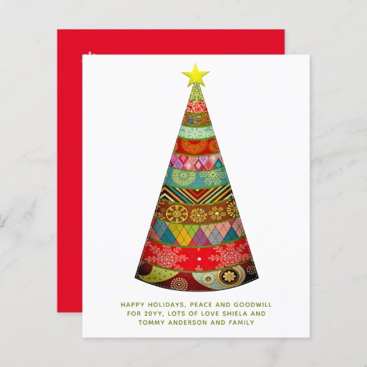 Budget Folk Art Weihnachtskarte dekorativ (Vorne/Hinten)