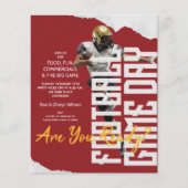 Budget Football Player Spiel Tag Rote Einladungen (Vorderseite)