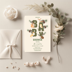 Budget Forest Friends & Woodland Baby Dusche Flyer