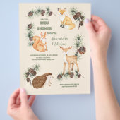 Budget Forest Friends & Woodland Baby Dusche Flyer (Hand)