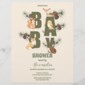 Budget Forest Friends & Woodland Baby Dusche Flyer (Vorne)