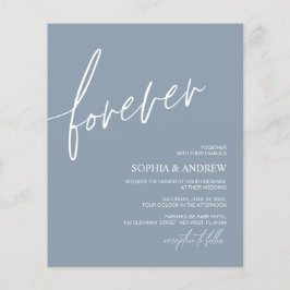Budget Forever Love Dusty Blue Wedding Einladung