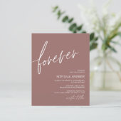 Budget Forever Love Terracotta Hochzeit Einladung (Stehend Vorderseite)