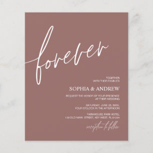 Budget Forever Love Terracotta Hochzeit Einladung