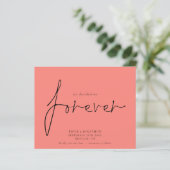 Budget Forever QR Code Korallen Rose Save the Date (Stehend Vorderseite)