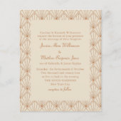 Budget Formal Art Deco Burnt Orange Wedding Einlad (Vorderseite)