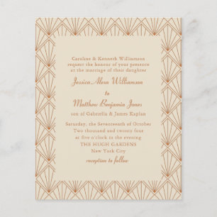 Budget Formal Art Deco Burnt Orange Wedding Einlad
