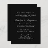 Budget Formal Black Elegant Hochzeitseinladung (Vorne/Hinten)