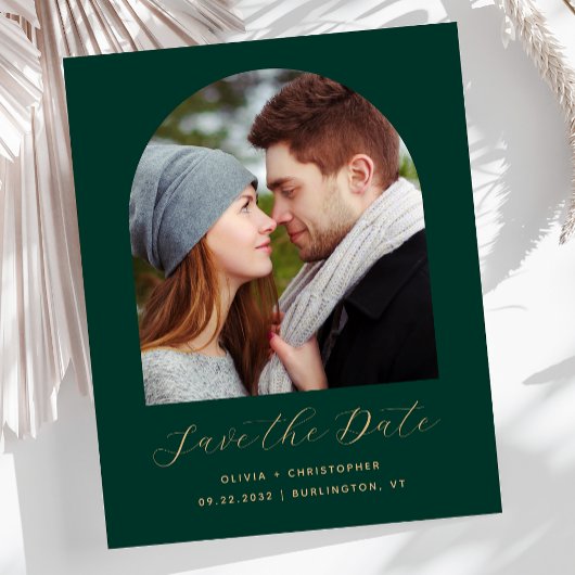 Budget Foto Arch Emerald Green Gold Save the Date