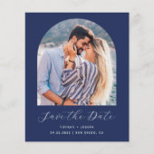 Budget Foto Arch Navy Blau Save the Date (Vorderseite)