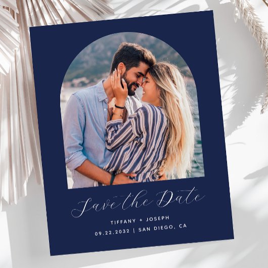 Budget Foto Arch Navy Blau Save the Date