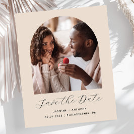 Budget Foto Arch Script Beige Save the Date