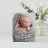 Budget Foto Baby Birth Ankündigung (Stehend Vorderseite)